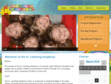 Tablet Screenshot of aplus-learningacademy.com